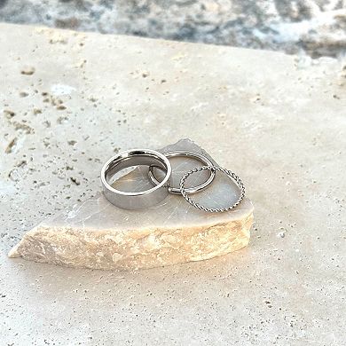 Adornia Tarnish Resistant Silver 3-Ring Set