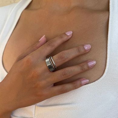 Adornia Tarnish Resistant Silver 3-Ring Set