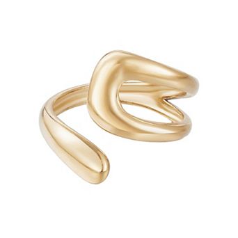 Adornia Tarnish Resistant 18k Gold Plated Open Bands Ring