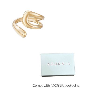 Adornia Tarnish Resistant 18k Gold Plated Open Bands Ring