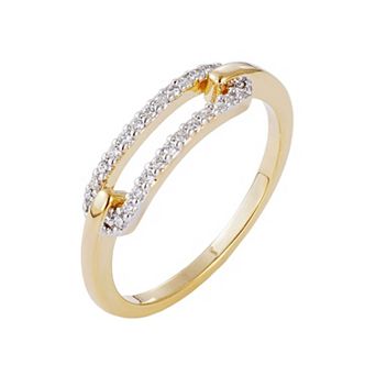 Adornia 14k Gold Plated Cubic Zirconia Link Ring