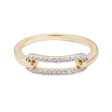 Adornia 14k Gold Plated Cubic Zirconia Link Ring
