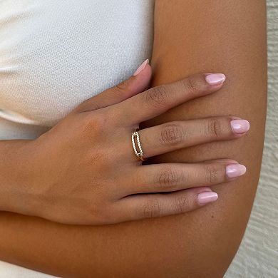 Adornia 14k Gold Plated Cubic Zirconia Link Ring