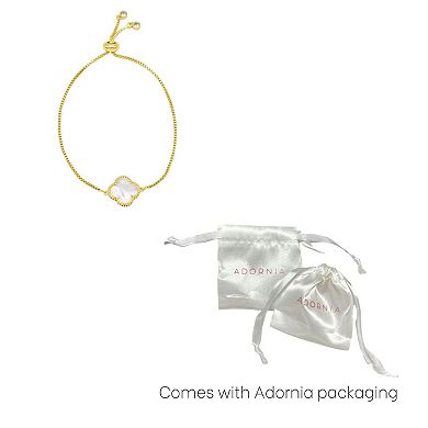 Adornia Adjustable Bolo Mother of Pearl Flower Bracelet