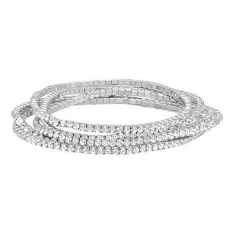 Adornia Multi Stretch Crystal Bracelet Set