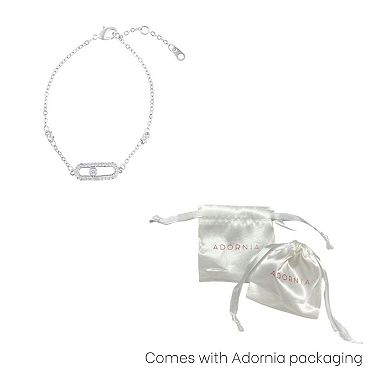 Adornia Silver Tone Adjustable Cubic Zirconia Dancing Stone Bracelet
