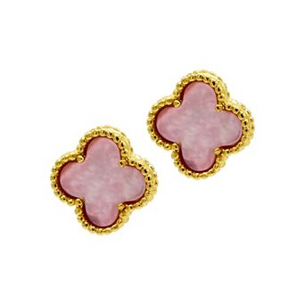 Adornia 14k Gold Tone Mother-of-Pearl Flower Stud Earrings