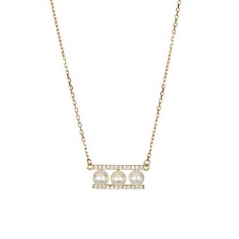 Adornia Pearl Bar Pendant Necklace