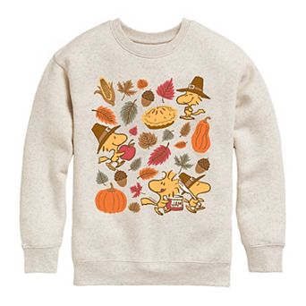 Girls 7-16 Peanuts Woodstock Thanksgiving Crew Fleece Sweatshirt