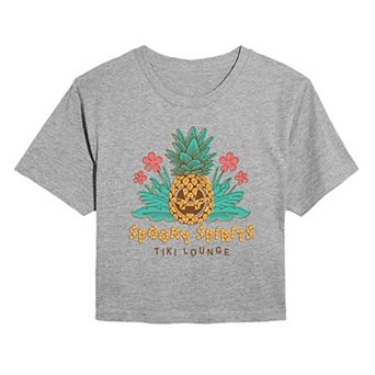 Juniors' Spooky Spirits Tiki Lounge Cropped Tee