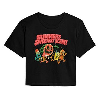 Juniors' Summer's Sweetest Scare! Cropped Tee