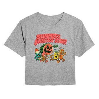 Juniors' Summer's Sweetest Scare! Cropped Tee