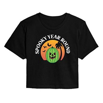Juniors' Spooky Year Round Cropped Tee