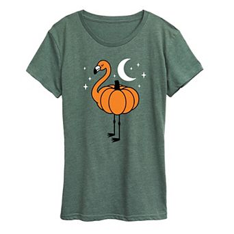 Women's Pumpkin Flamingo Graphic Tee