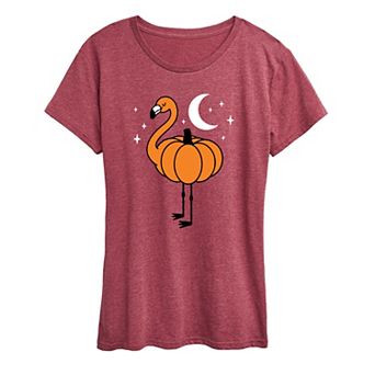 Women's Pumpkin Flamingo Graphic Tee
