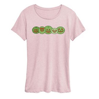Women's Watermelon Jack 'O' Lanterns Graphic Tee
