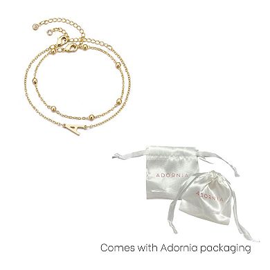 Adornia 14k Gold Plated 2-pc. Initial Bracelet Set
