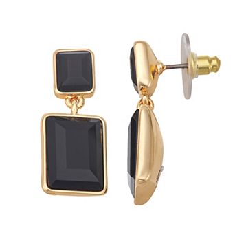 Nine West Gold-Tone Simulated Gemstone Dangle Earrings