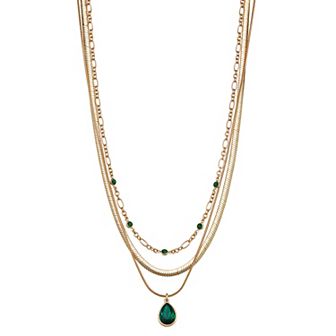 Nine West Gold-Tone Simulated Crystal Necklace