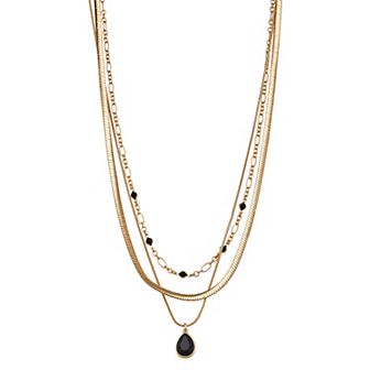 Nine West Gold-Tone Simulated Crystal Necklace