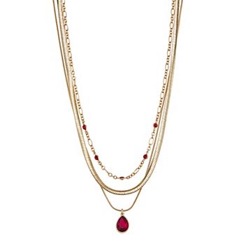 Nine West Gold-Tone Simulated Crystal Necklace