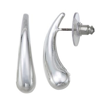 Nine West Silver Tone Teardrop Stud Earrings