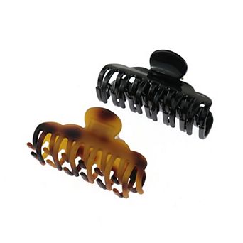 Emberly 2 pk Black & Brown Acrylic Claw Clips