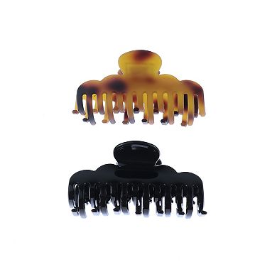 Emberly 2-pk. Black & Brown Acrylic Claw Clips