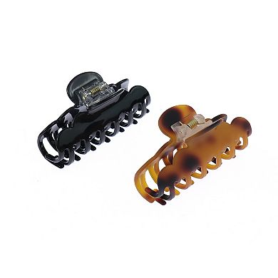 Emberly 2-pk. Black & Brown Acrylic Claw Clips