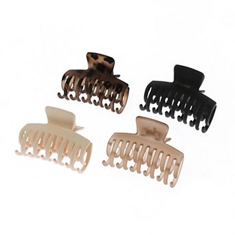 Emberly 4 pk Double Teeth Hair Claw Clip Set