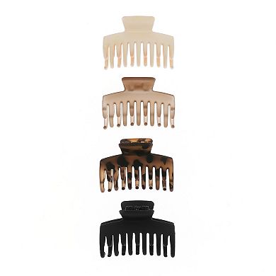 Emberly 4-pk. Double Teeth Hair Claw Clip Set