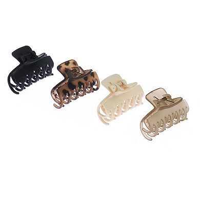 Emberly 4-pk. Double Teeth Hair Claw Clip Set