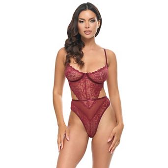 Women's Oh La La Cheri Lace V-Neck Teddy 51-12062