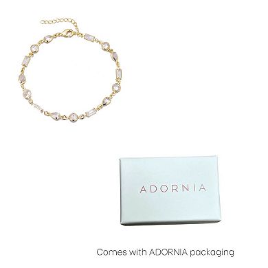 Adornia 14k Gold Plated Mixed Shape Crystal Bracelet