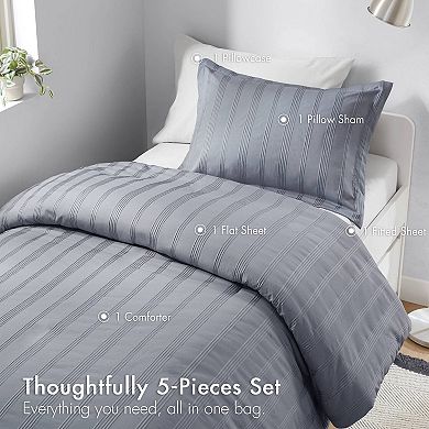 510 Design Logan Woven Striped Duvet Cover Set