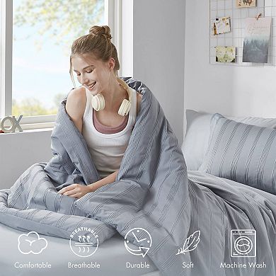 510 Design Logan Woven Striped Duvet Cover Set