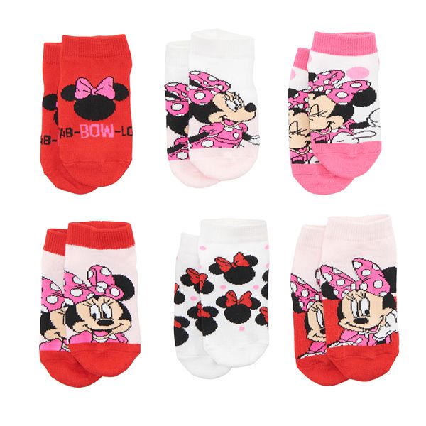 NEW 3 Pairs Girl Kids Children Minnie Mouse Cute Crew Ankle Socks  4-6 Years 