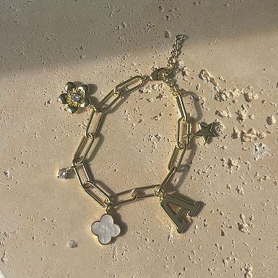Adornia Initial Chunky Charm Bracelet