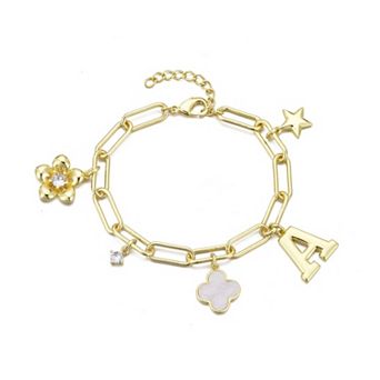 Adornia Initial Chunky Charm Bracelet