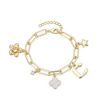 Adornia Initial Chunky Charm Bracelet