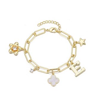 Adornia Initial Chunky Charm Bracelet