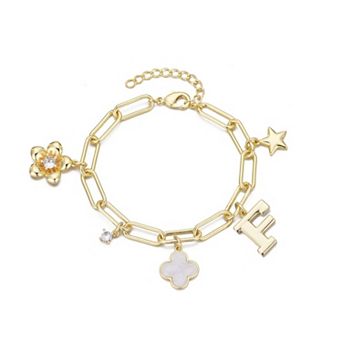 Adornia Initial Chunky Charm Bracelet