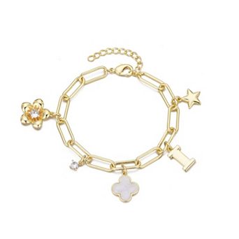Adornia Initial Chunky Charm Bracelet