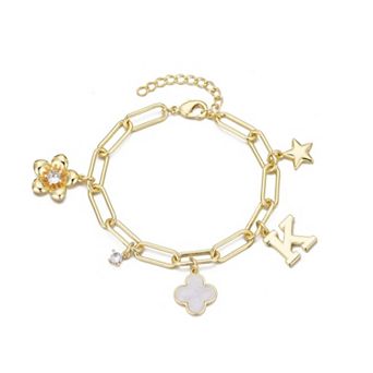 Adornia Initial Chunky Charm Bracelet