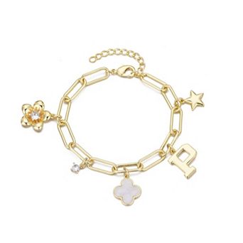 Adornia Initial Chunky Charm Bracelet