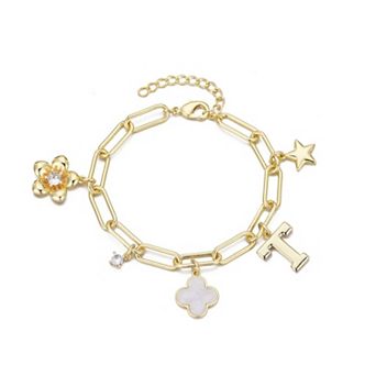 Adornia Initial Chunky Charm Bracelet