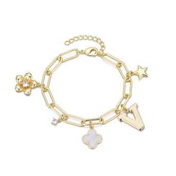 Adornia Initial Chunky Charm Bracelet