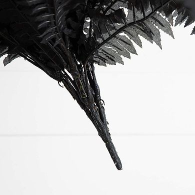 Nearly Natural 40-Inch Black Artificial Boston Fern 2-Piece Set