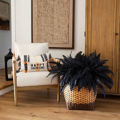 Nearly Natural 40-Inch Black Artificial Boston Fern 2-Piece Set