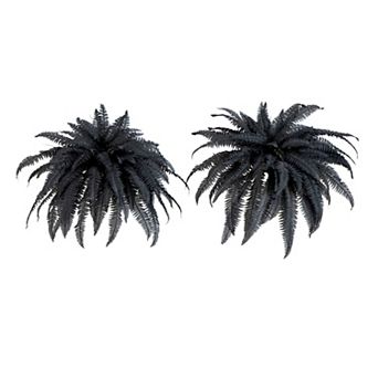 Nearly Natural 48-Inch Black Artificial Boston Fern 2 pc Set